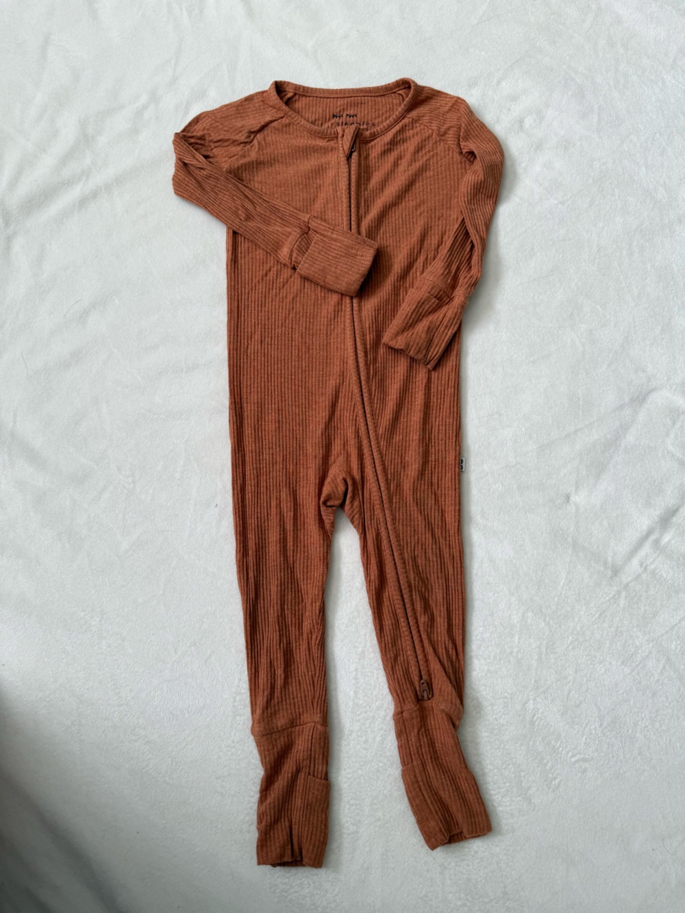 Little Sleepies Ribbed Rust  - Cozy One-Piece